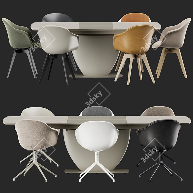Modern Dining Set Adelaide Fiorentina 3D model image 1