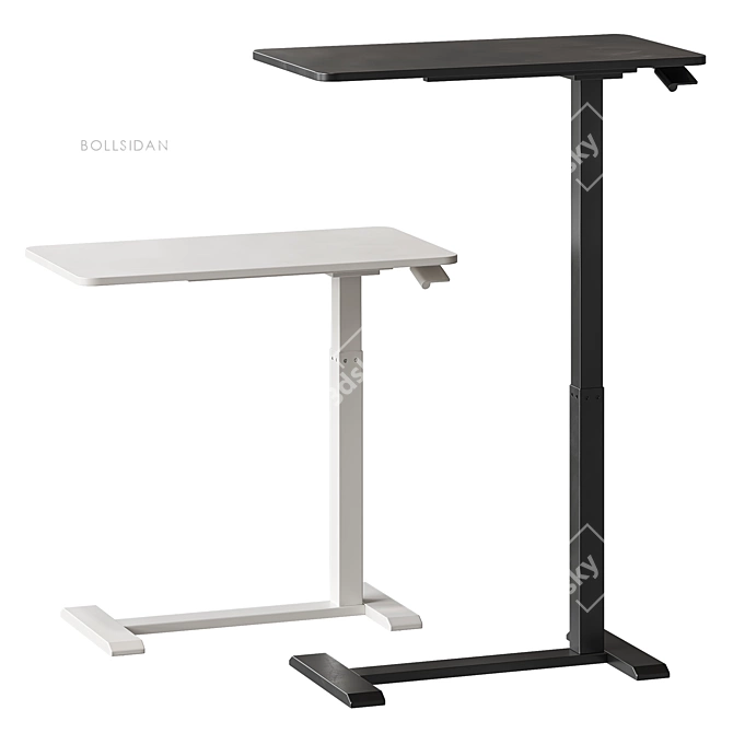 Adjustable Laptop Stand on Wheels 3D model image 1