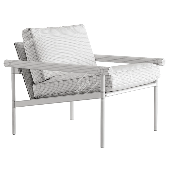 Modern Luxury Parallel Lounge Chair 3D model image 3