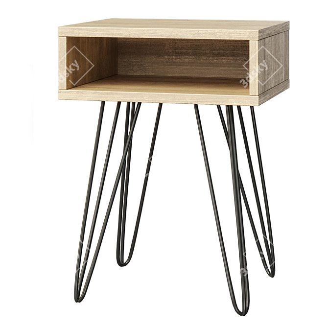 Customizable Bedside Cabinet: Black 3D model image 2