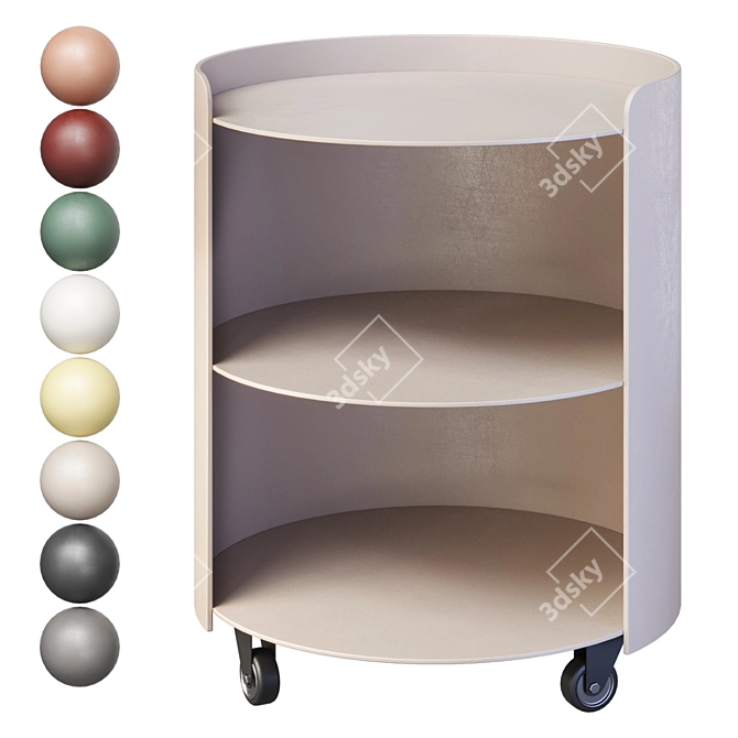 Customizable Bedside Cabinet: Black 3D model image 8