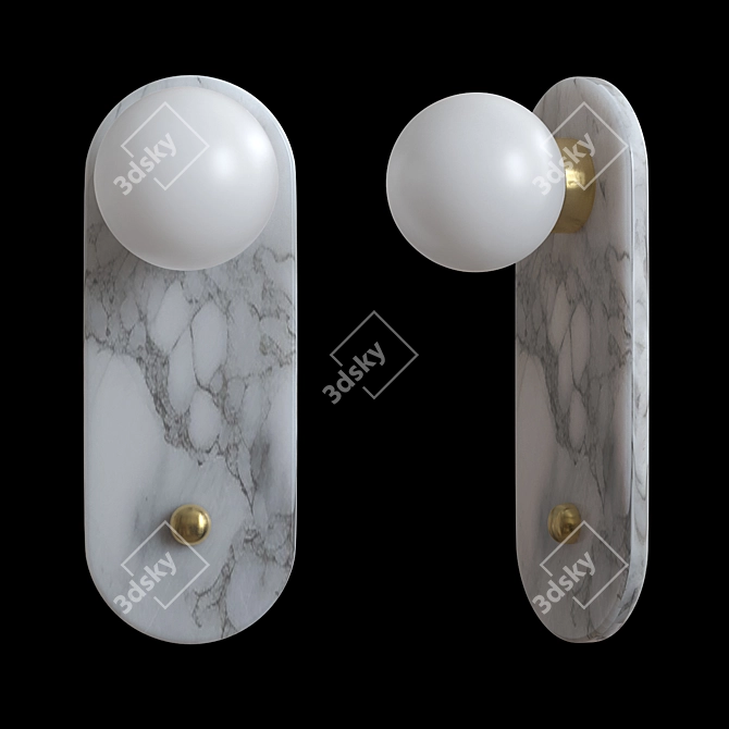 Elegant Marble Wall Lamp 3D model image 4