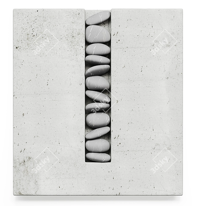 Modern Concrete Decorative Panel 3D model image 4