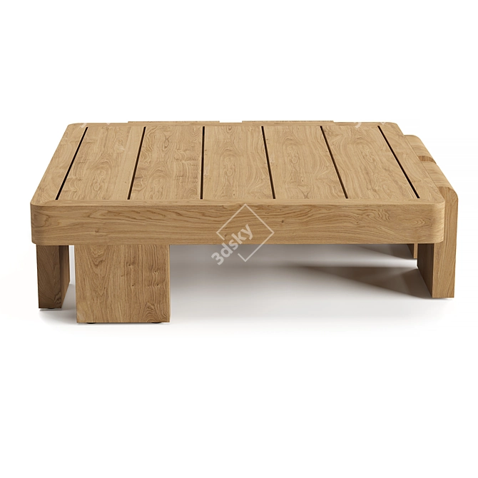 Modern Vigo Teak Corner Table 3D model image 3