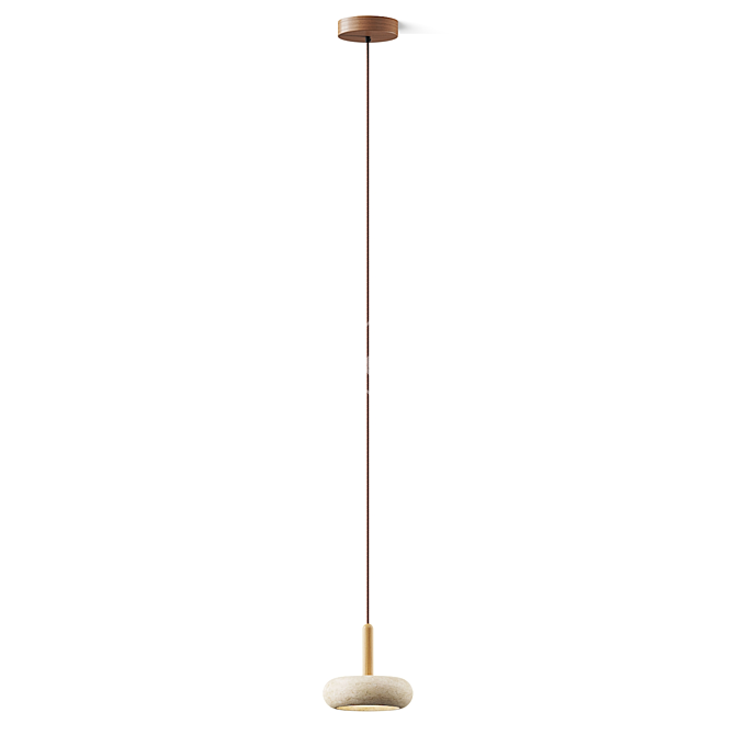 Stone Wood Chandelier with Rotating Elements 3D model image 4