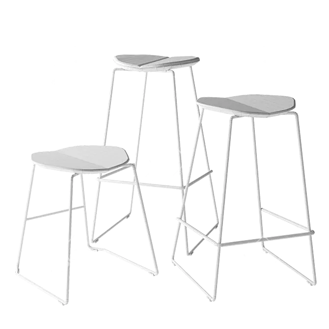 Modern Adjustable Height Bar Stool 3D model image 7