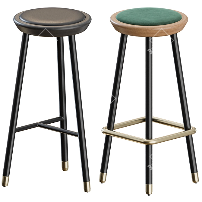 Modern Drop Stools Set by Topos Workshop 3D model image 1
