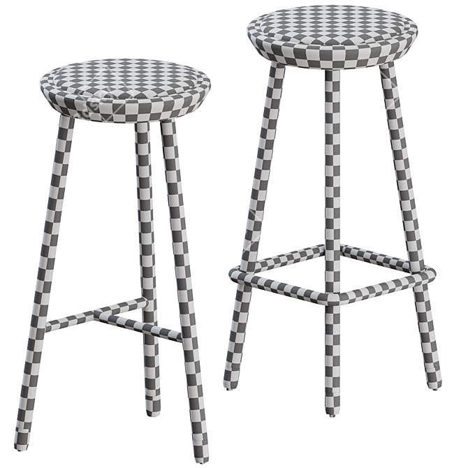 Modern Drop Stools Set by Topos Workshop 3D model image 3