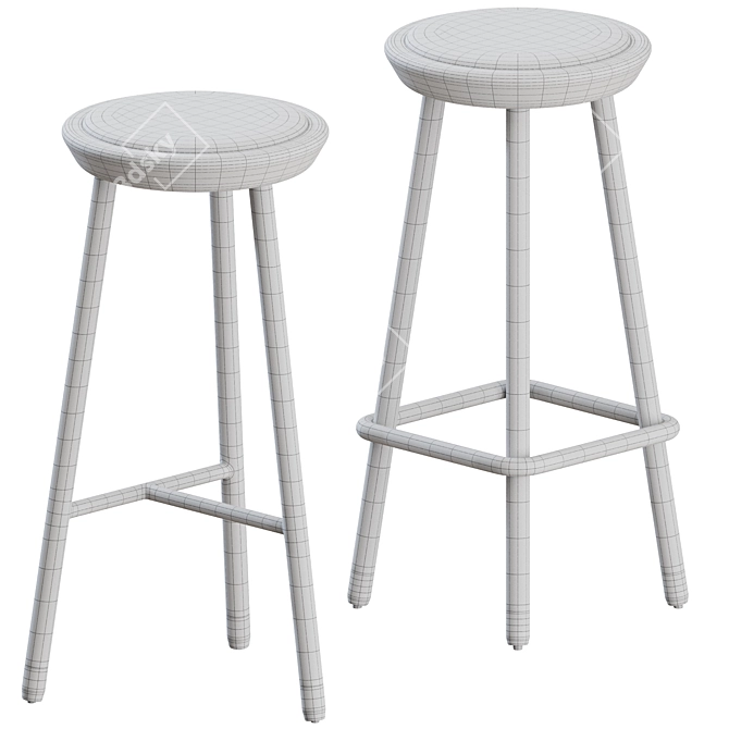 Modern Drop Stools Set by Topos Workshop 3D model image 4