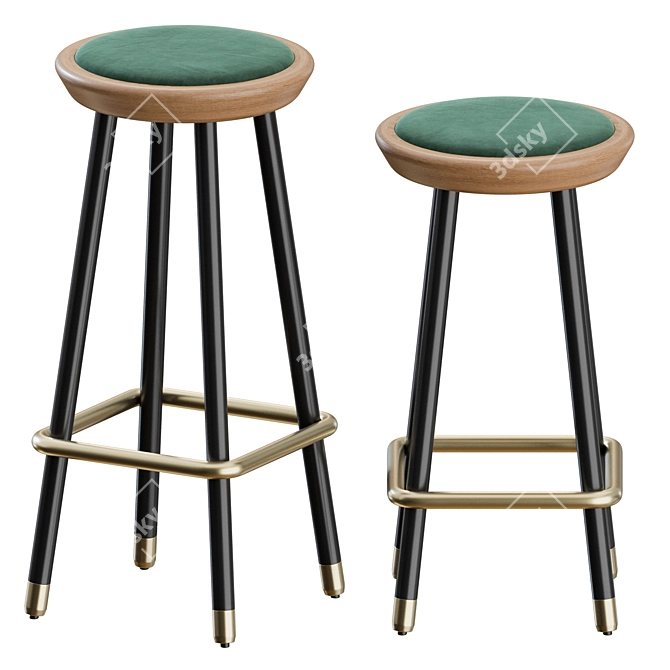 Modern Drop Stools Set by Topos Workshop 3D model image 6