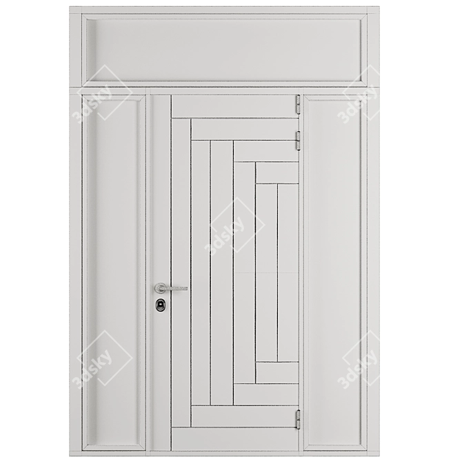 Modern Entry Door Set 80 3D model image 4