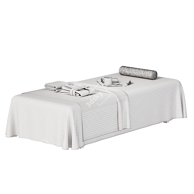 Decorated Spa Massage Table 3D model image 5