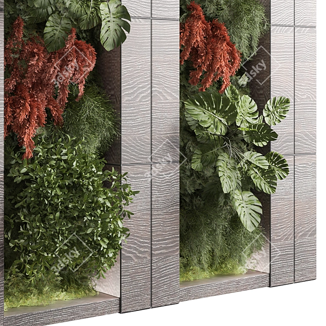 Premium Green Wall 3D Model 3D model image 2