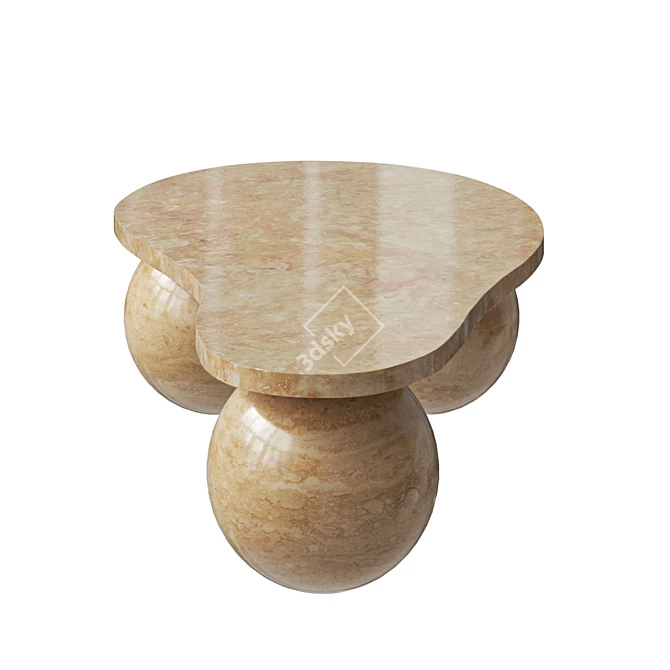 Travertine Sphere Coffee Table 3D model image 3