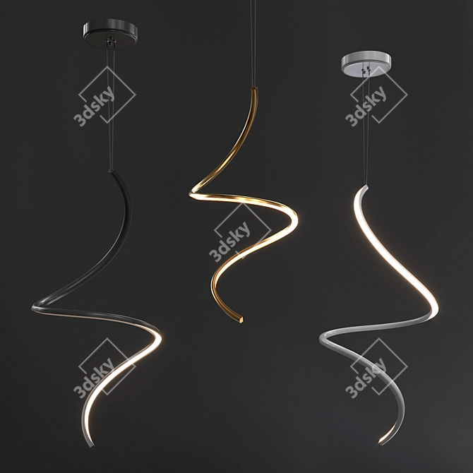 Elegant Noor Chandelier Glow 3D model image 10