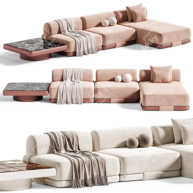 INSULA Modular Sofa: Chic Comfort 3D model image 1