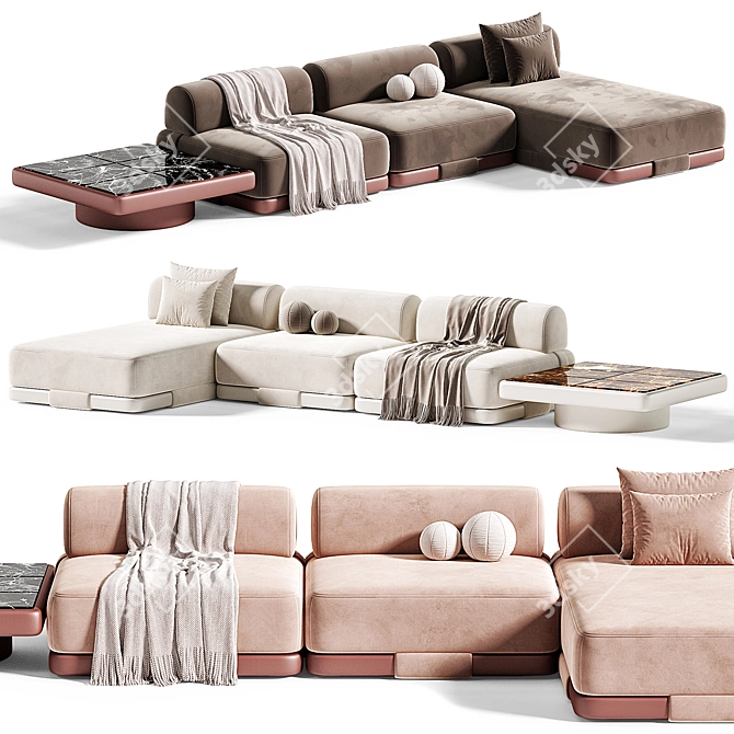 INSULA Modular Sofa: Chic Comfort 3D model image 3