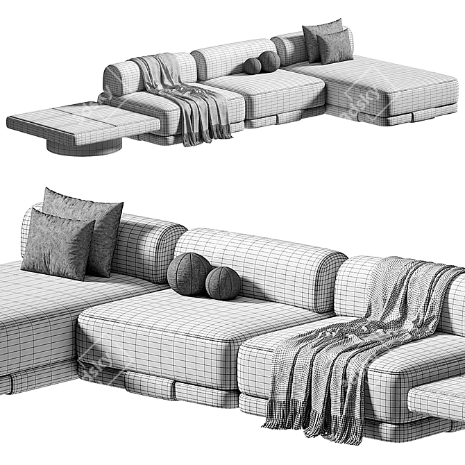 INSULA Modular Sofa: Chic Comfort 3D model image 7