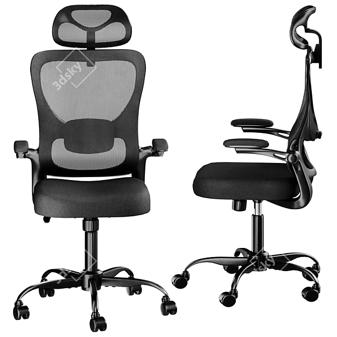 Ergonomic Marsail Office Chair 3D model image 3