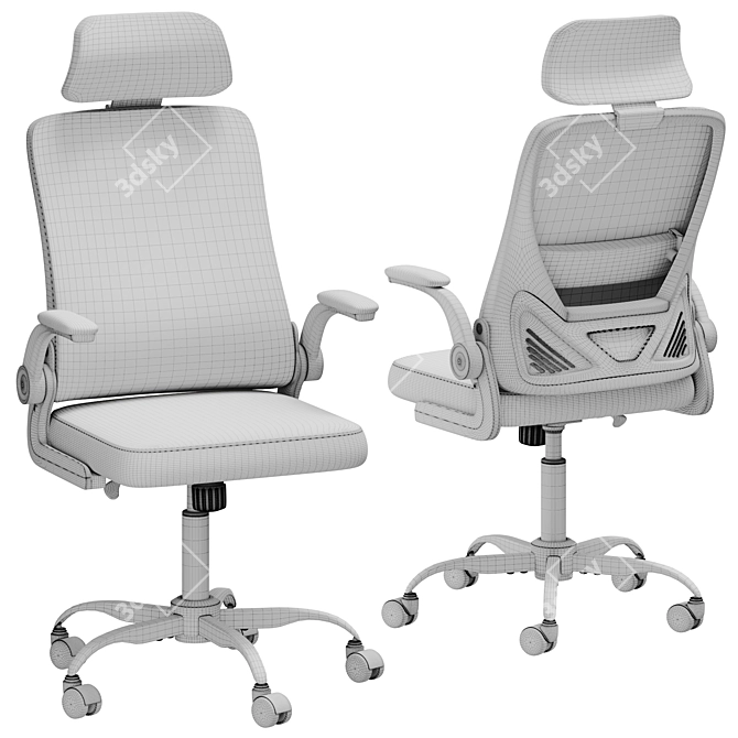 ErgoTech Office Chair Mesh Executive 3D model image 5