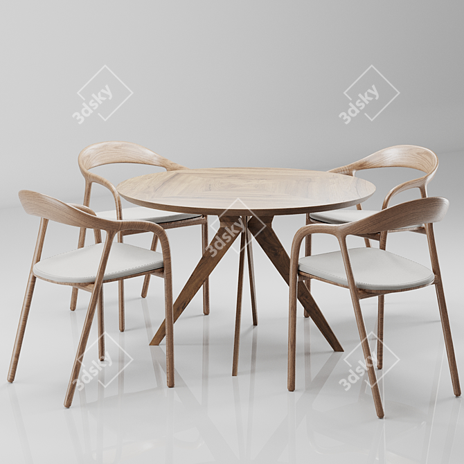 Modern Dining Set Neva 2016 3D model image 1