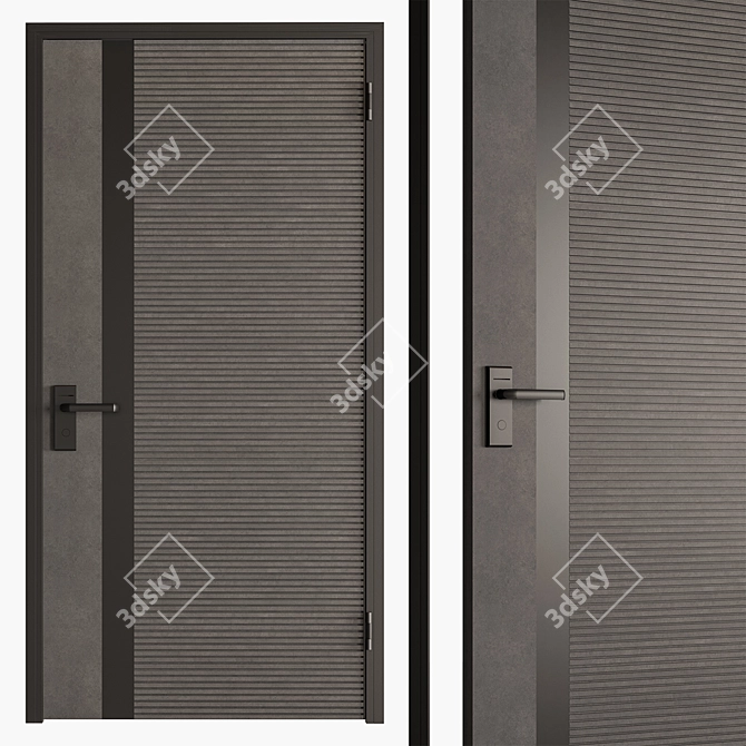 Contemporary Door Handle Set 114 3D model image 2