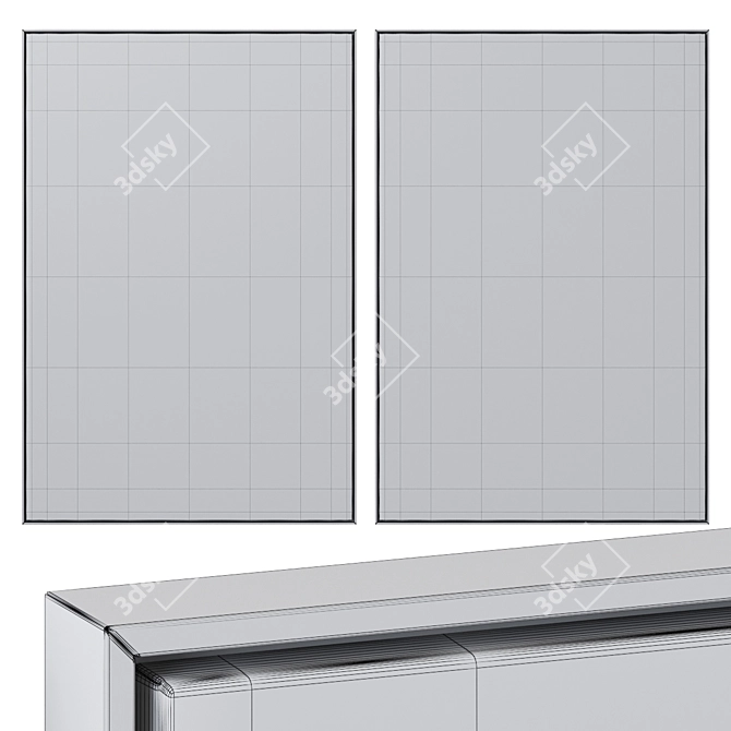 Wall Art Set with Frames 3D model image 7