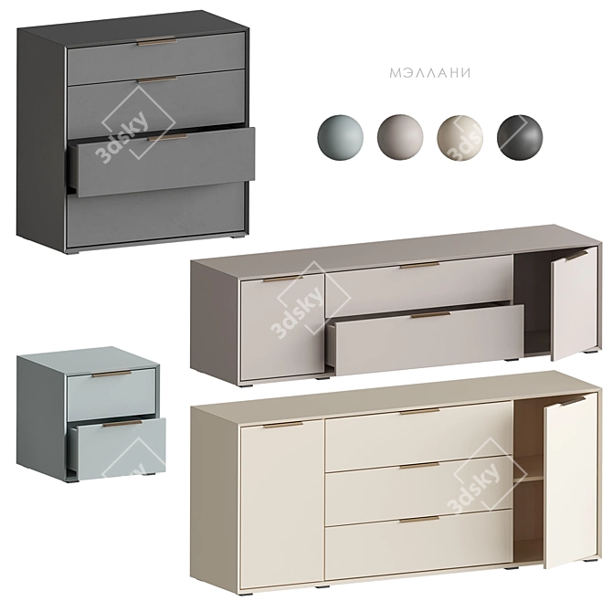 Mallani Collection Furniture Set 3D model image 3