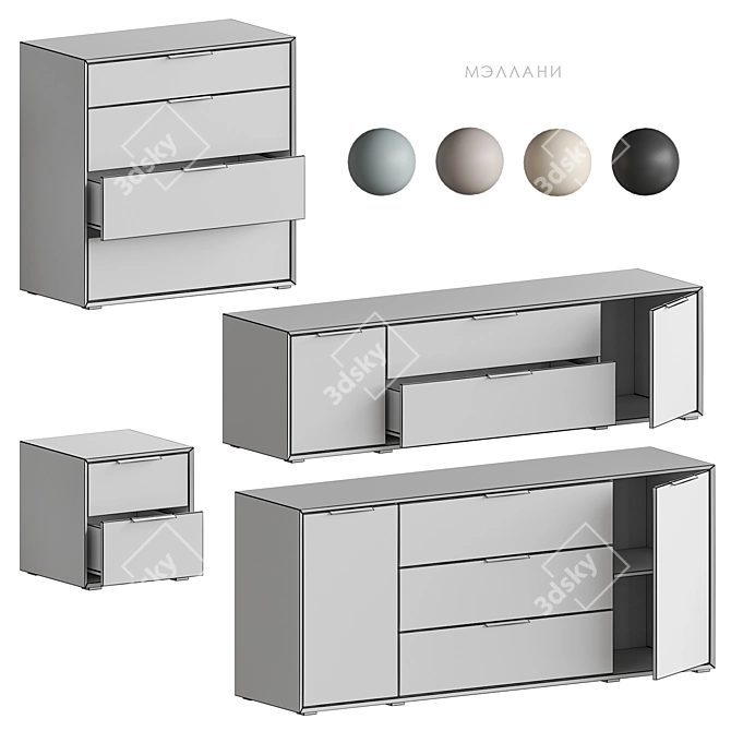 Mallani Collection Furniture Set 3D model image 6