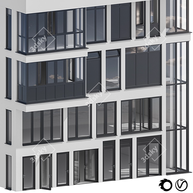 Reynaers Masterline 10: Versatile Window Kit 3D model image 1