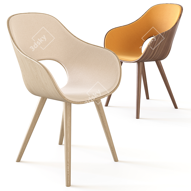 Maruni Roundish Chair: Modern Design 3D model image 1