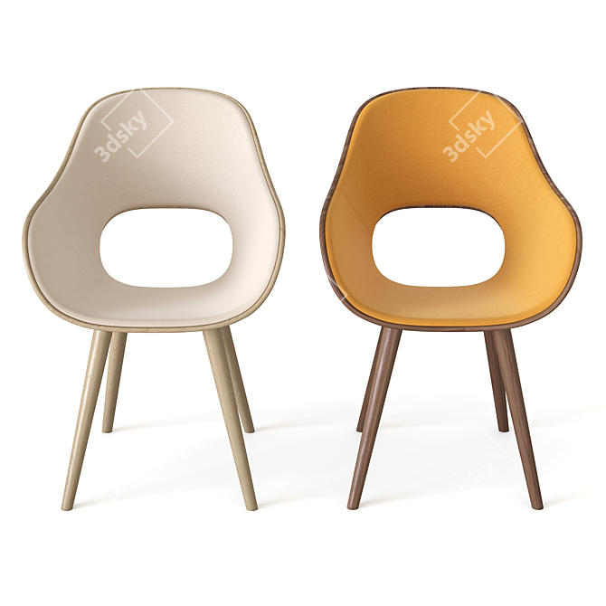 Maruni Roundish Chair: Modern Design 3D model image 4