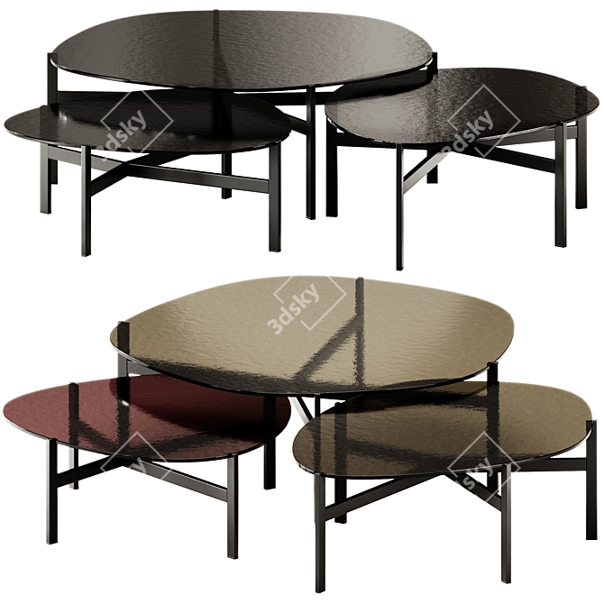 Contemporary Flac Glass Coffee Tables 3D model image 2