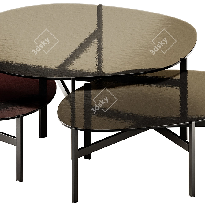 Contemporary Flac Glass Coffee Tables 3D model image 3