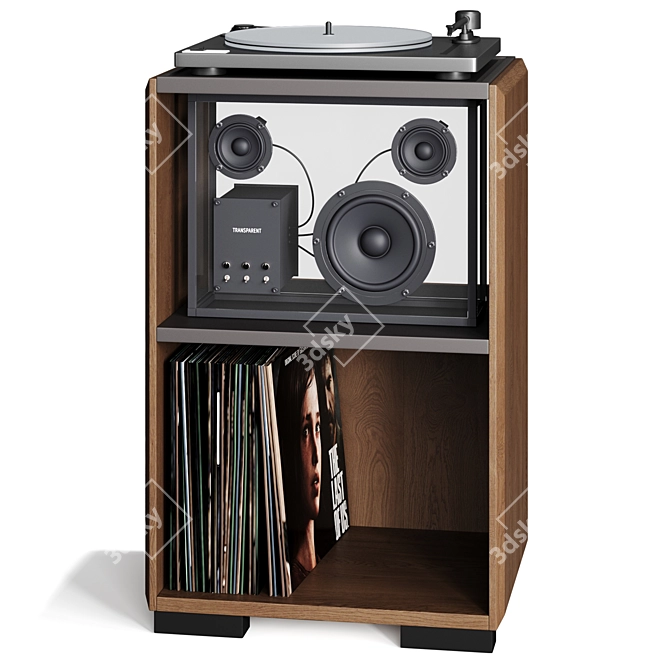 Vinyl Orbit Turntable Speaker Set 3D model image 2