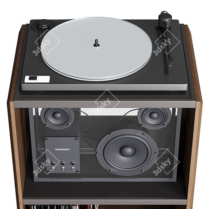 Vinyl Orbit Turntable Speaker Set 3D model image 3