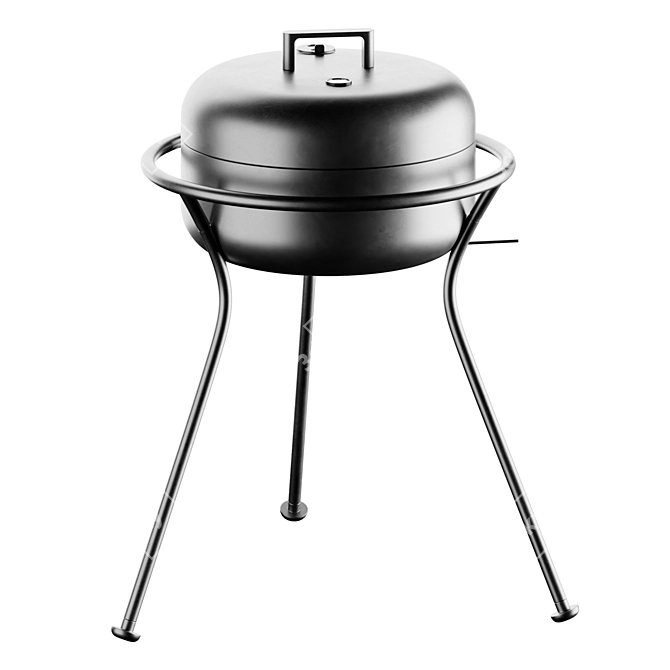 Premium BBQ Grill Set 3D model image 1