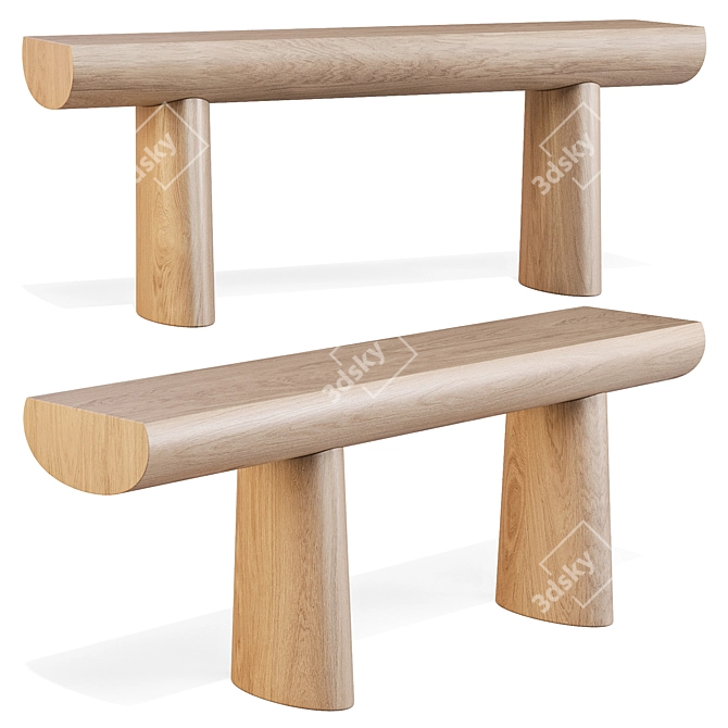 Sculptural Elegance Console Table 3D model image 5
