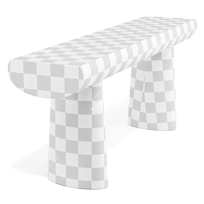 Sculptural Elegance Console Table 3D model image 6