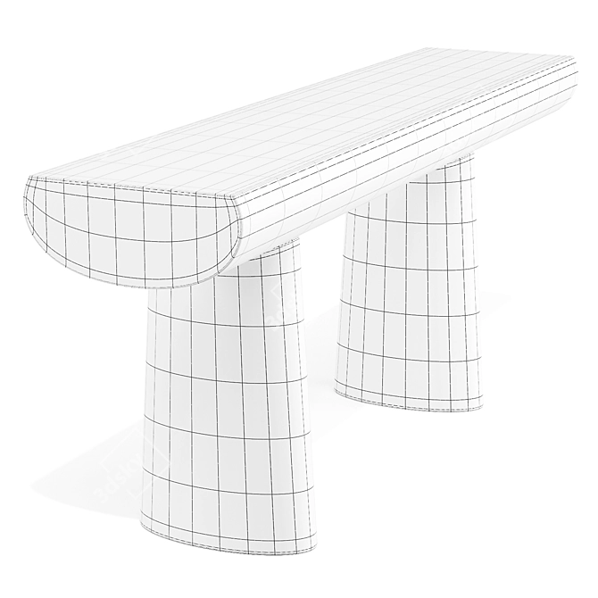 Sculptural Elegance Console Table 3D model image 7