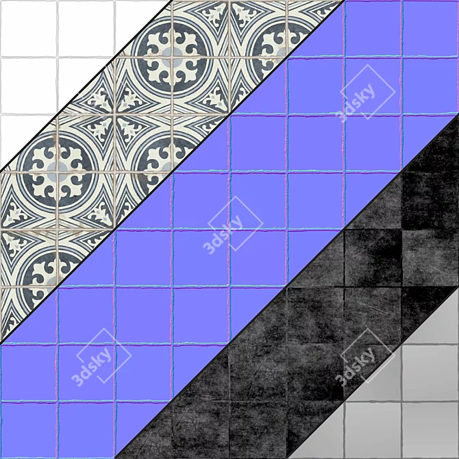 PBR Seamless Ceramic Tile Texture 3D model image 3