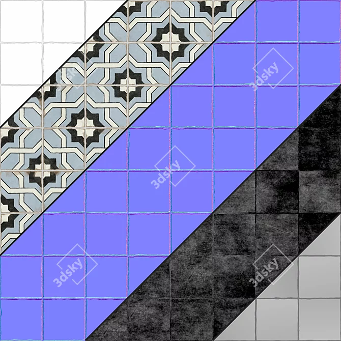 Casablanca Matte Ceramic Tile - PBR Seamless Materials 3D model image 3