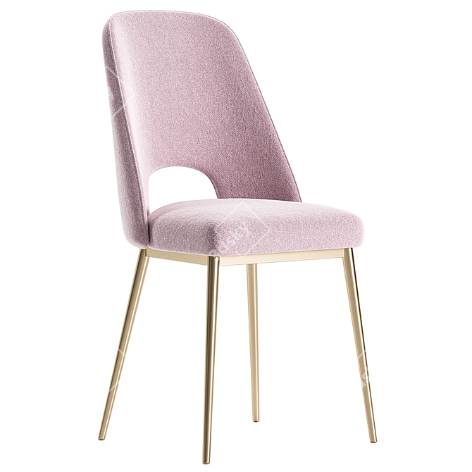 Pink Modern Dining Chairs Set 3D model image 4