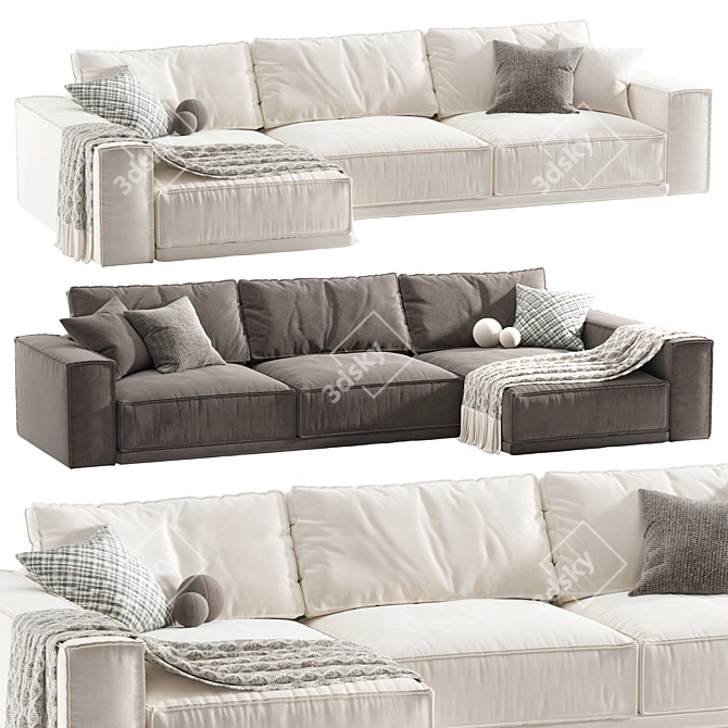 Rafael Chaise Sofa: Contemporary Elegance 3D model image 1