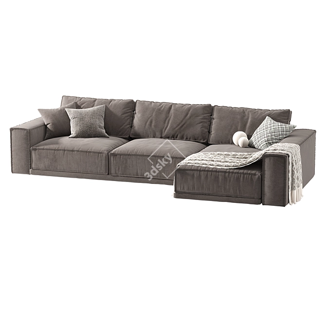 Rafael Chaise Sofa: Contemporary Elegance 3D model image 2