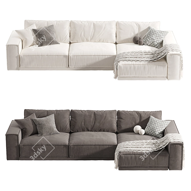 Rafael Chaise Sofa: Contemporary Elegance 3D model image 4