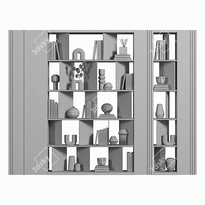 Modular Cabinet Shelves Bookcase 3D 3D model image 4