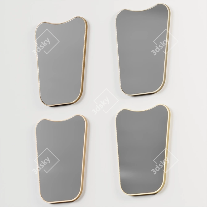 Bellona Gold Wall Mirror 3D model image 5