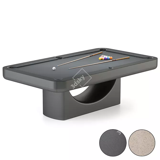 Sleek Mono Pool Table 3D model image 1