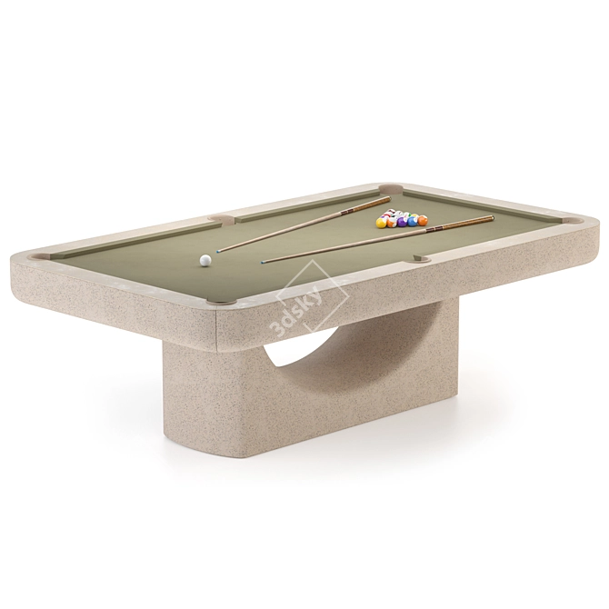 Sleek Mono Pool Table 3D model image 2